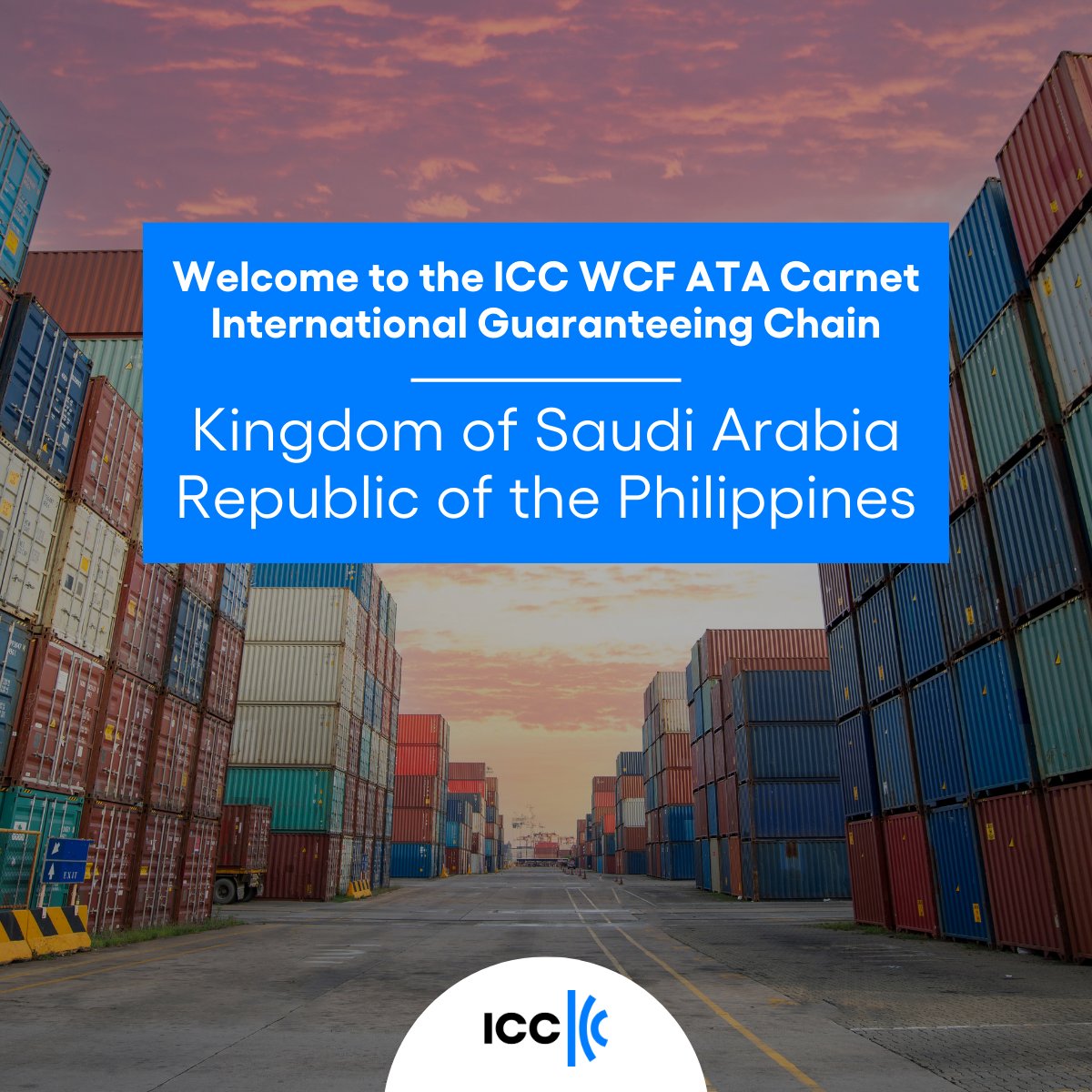 🎉 Welcome to the @WorldChambers #ATACarnet Chain: - Kingdom of Saudi Arabia - Republic of the Philippines With coverage extending to 80+ countries, the ICC WCF ATA Chain continues to grow stronger, facilitating seamless #trade across borders. More: bit.ly/3U6IJX3