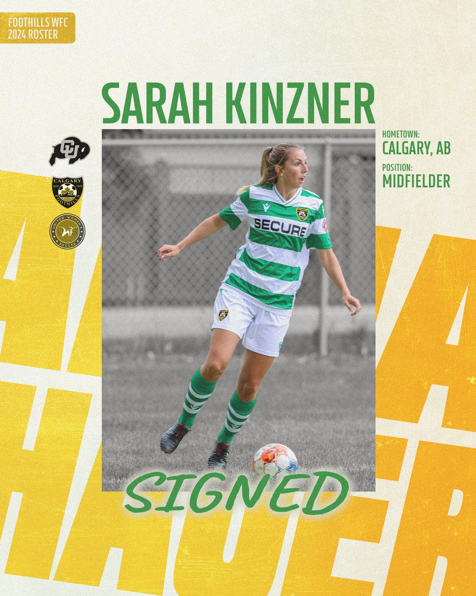 Welcome back to Sarah Kinzner! 🔥Sarah has spent much of her youth career with Foothills and this talented midfielder has represented Canada 🇨🇦at the U17, U20 and U23 level and has spent many seasons with our UWS team. Welcome back Sarah!