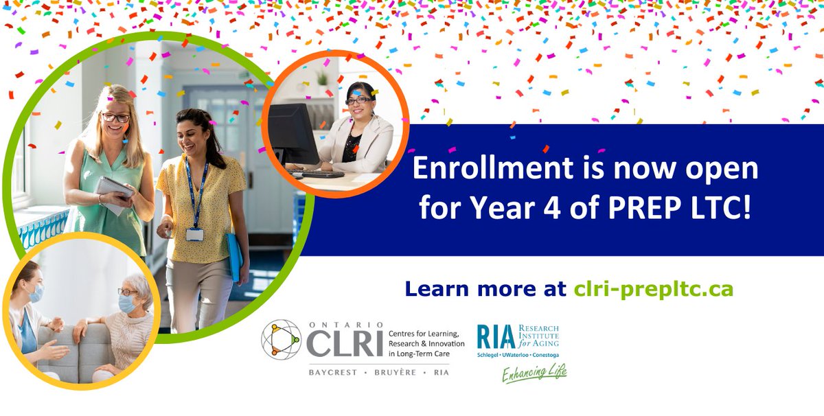 📣 Launching today: Year 4 of PREP LTC! Flexible funding options for student placement programs, and LTC homes can get their money sooner. Check out the details and enroll at clri-prepltc.ca @SchlegelUW_RIA #LongTermCare #Ontario