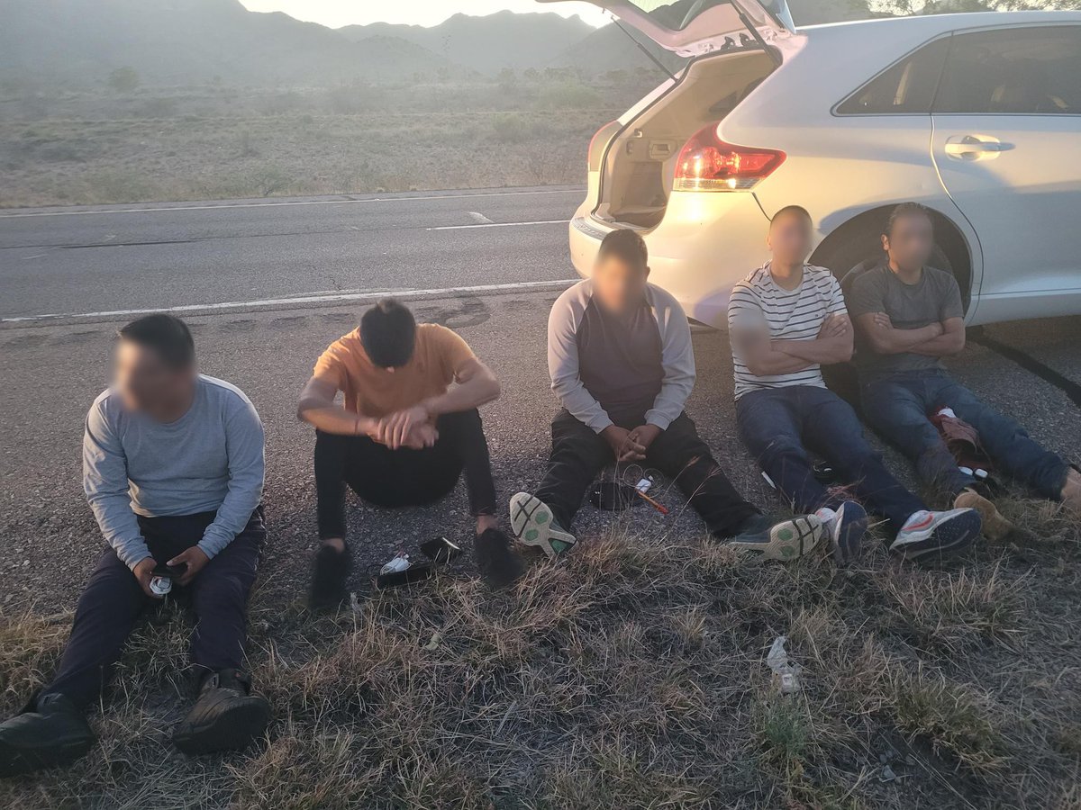 Willcox Station agents conducted a vehicle stop on SR-90. Following an immigration inspection, agents determined all six occupants of the vehicle were illegally present in the U.S., including the driver. All occupants were arrested and processed for removal. #GreatWork