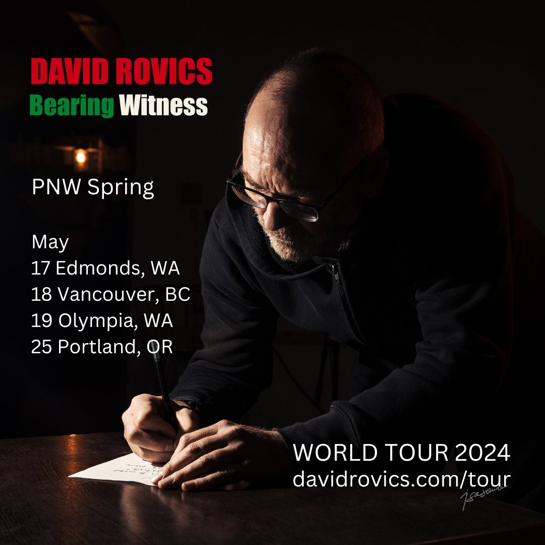This weekend I'll be singing songs against the genocide in Gaza from my latest album, Bearing Witness, in the vicinities of Seattle, Vancouver BC, and Olympia. I'll have time free to sing at protest encampments in or between any of those areas upon request, too.