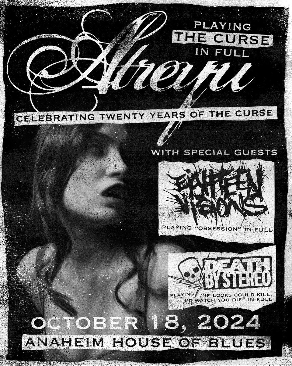 Atreyu will be playing The Curse in full at a special hometown show with support from Eighteen Visions and Death By Stereo!