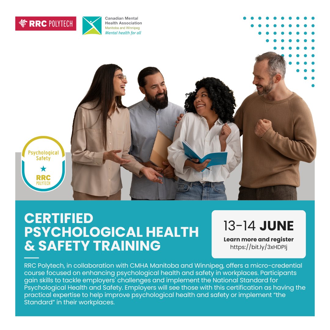 Are you passionate about fostering mental well-being in the workplace? Become an expert in employee mental wellness with this new 2-day micro-credential course from RRC Polytech. Visit rrc.ca/part-time/micr… and register today! #WorkplaceMentalHealth #RRCPolytech