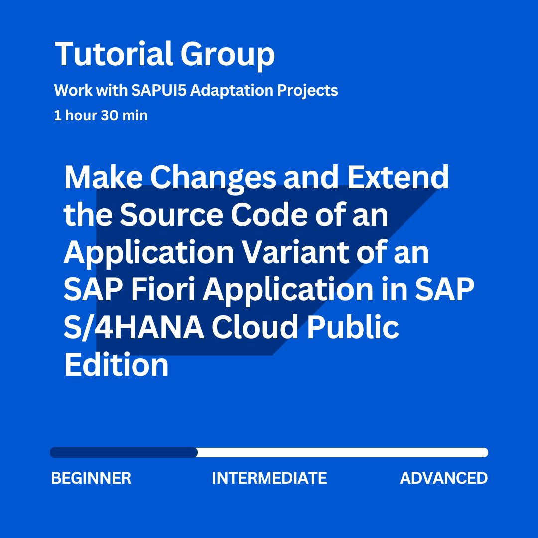 Take these three tutorials and explore the most important features of SAPUI5 Adaptation Projects. 📝 sap.to/6019bv6bR