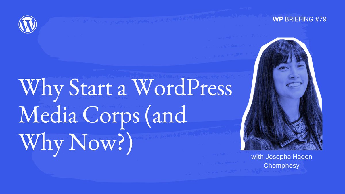 Just dropped: a new WordPress Briefing episode about WordPress Media Corps, the project’s newest experimental initiative. Find out how it came to be & why Josepha thinks it’s a worthy update in direction for marketing. Listen here: bit.ly/44FsNjc #WordPress #WPBriefing