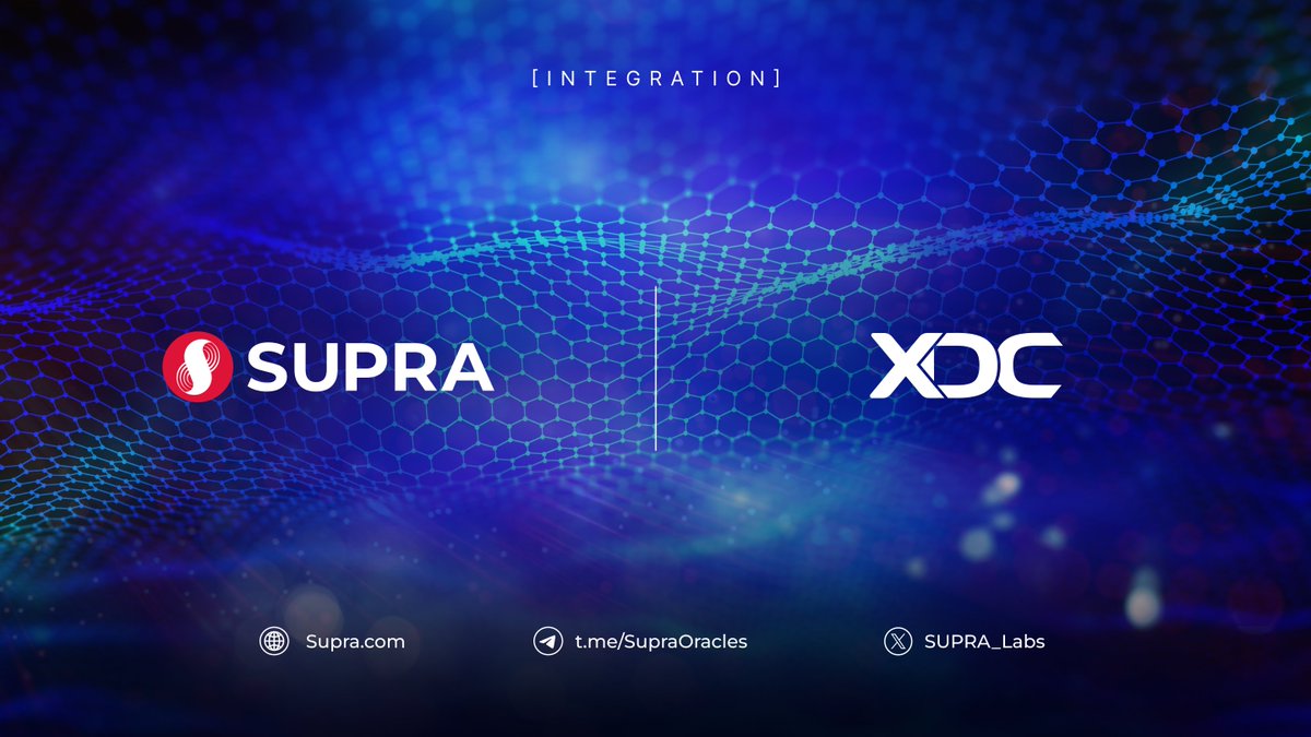 Supra has successfully integrated dVRF and Oracles on @XDCFoundation.🎲🌐 XDC Network is an enterprise-grade, EVM-compatible blockchain reshaping the tokenization of real-world assets and financial instruments. Supra's dVRF and Oracles are now powering XDC, introducing enhanced