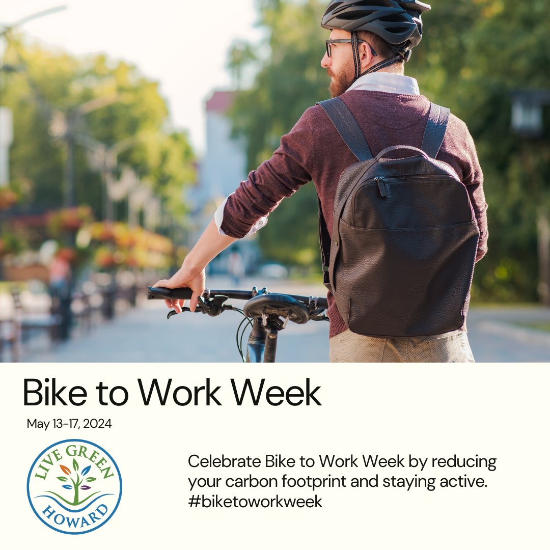 Happy Bike to Work Week! Strap on your helmet and pedal towards a greener future! #BiketoWorkWeek