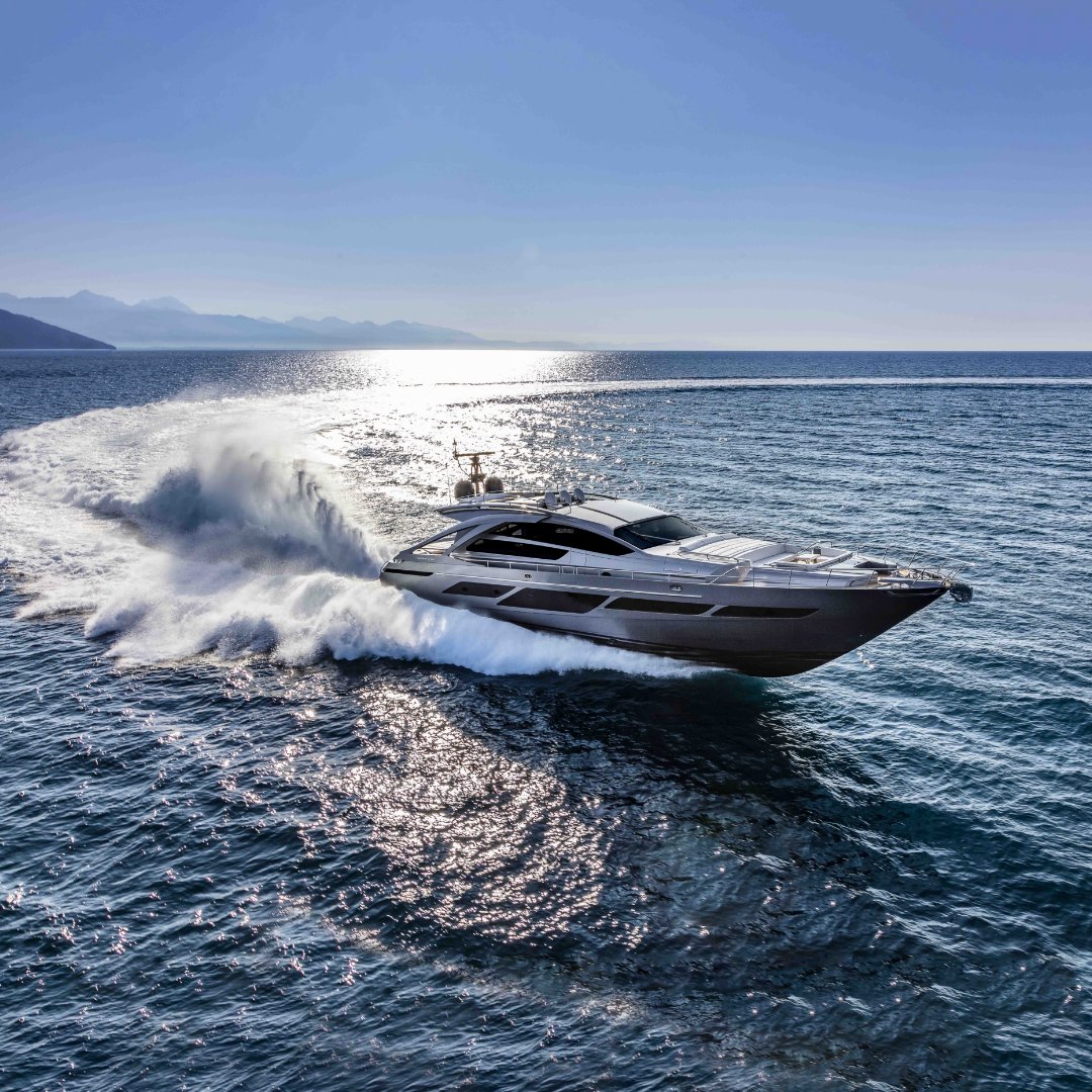 Rooster tail aloft, she cuts boldly through the water at a stunning pace with the silent stealth of a predator. Pershing 9X. An extraordinary creature. #TheDominantSpecies #FerrettiGroup #KeepBuildingDreams #ProudToBeItalian 🇮🇹 #MadeInItaly ow.ly/bSSV50RFGPN