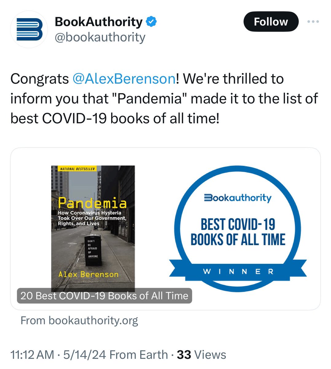 The recognition I’ve been waiting for 

amazon.com/Pandemia-Coron…