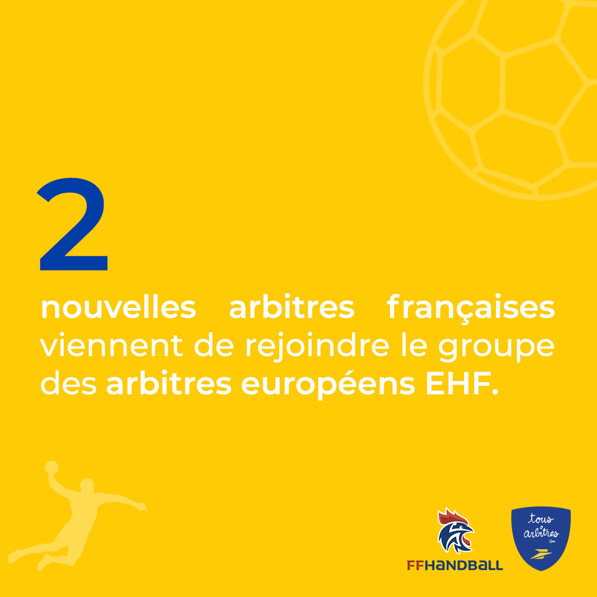 #Chiffredelasemaine Félicitations à Loriane Lamour et Mathilde Cournil qui rejoignent le groupe des arbitres européens EHF ! Inspirez-vous de leur parcours et rejoignez la prochaine génération qui façonne l'avenir du sport en Europe. 🏆🇪🇺 #TousArbitres @GroupeLaPoste @ffhandball