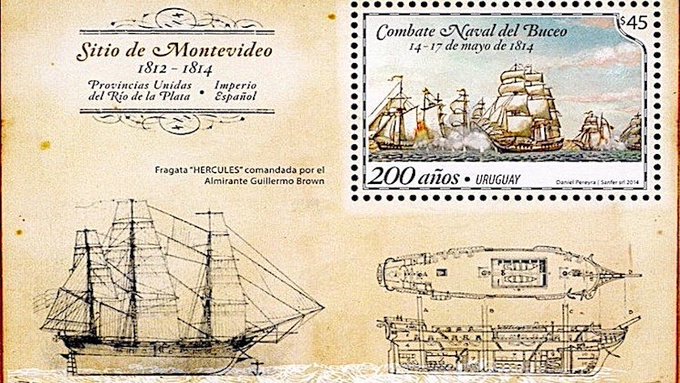 #efemeridesnavales

14 de mayo de 1814

Combate Naval de Montevideo. Tiene lugar la primera jornada de este combate en aguas de Montevideo, del 14 al 17 de mayo.

Desde mediados de abril el Almirante Brown, que izaba su insignia en la fragata Hércules, con una fuerza naval +