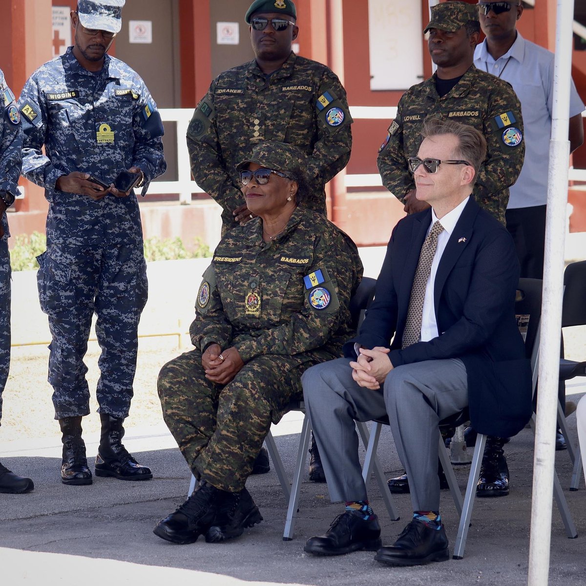 The President of Barbados and Commander in Chief of the Barbados Defence Force, Her Excellency, The Most Honourable, Dame Sandra Mason, joined the training and experience of Exercise TRADEWINDS 2024. Her Excellency was joined by US Ambassador to Barbados, His Excellency Roger