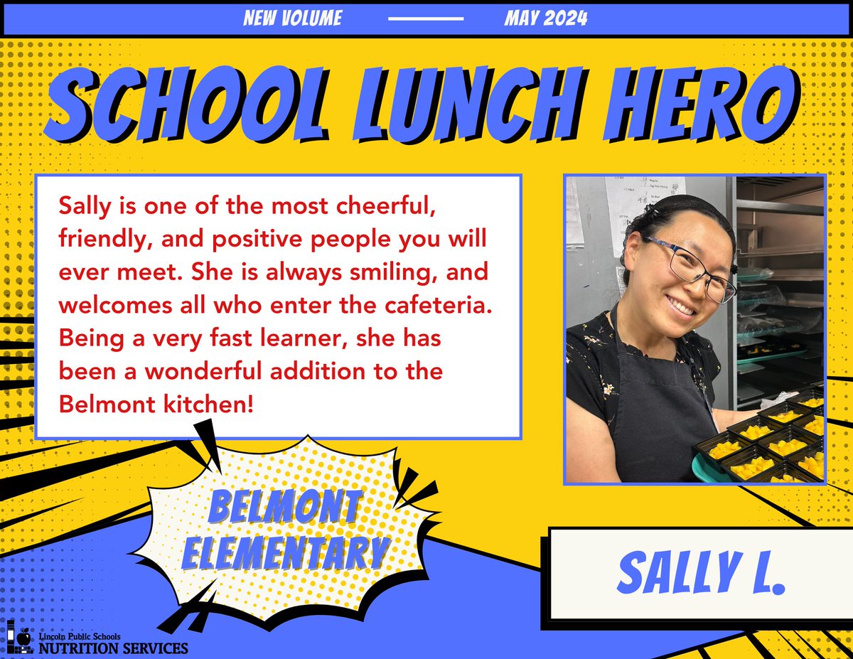 Today's #SchoolLunchHero - Sally L., Belmont Elementary