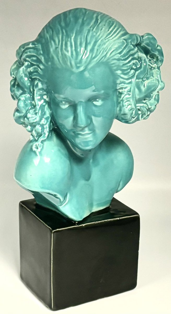 FIND OF THE DAY | Arrived today… This Maxime Real De Sarte for Sevres, circa 1930s sculpture of a young woman, in turquoise glazed ground | Entering into our June Iconic Design Sale | Similar Entries Invited | #French #1930s @HansonsAuctions