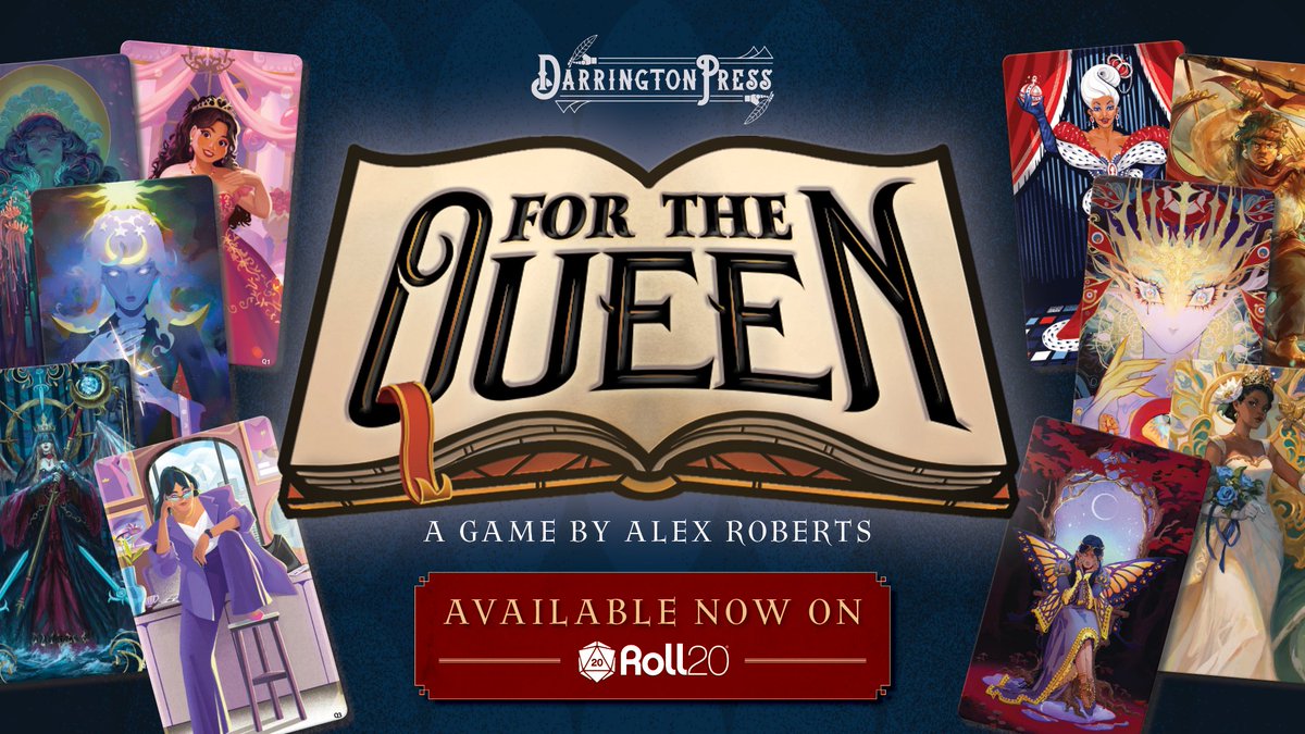 Want to play #ForTheQueen right now? Or give it a try before picking up your own copy? Thanks to @roll20app you can! This shiny new edition of For the Queen is available now to play virtually! Learn more ➡️ roll20.io/queen