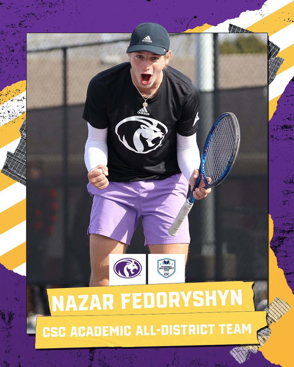 More honors for the boys! 🔥 Junior Nazar Fedoryshyn earns his first career academic postseason honor after being named to the @CollSportsComm Academic All-District team! #RoarLions🦁