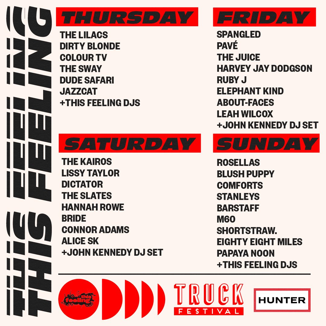 We’re excited to announce we’re playing on the @this_feeling w/@hunterboots stage on the Thursday at @Truckfestival this year and we can’t wait to play for the first time at Hill Farm. The festival will sell out. Buy your ticket. Link below baes. bit.ly/TruckFestivalT…
