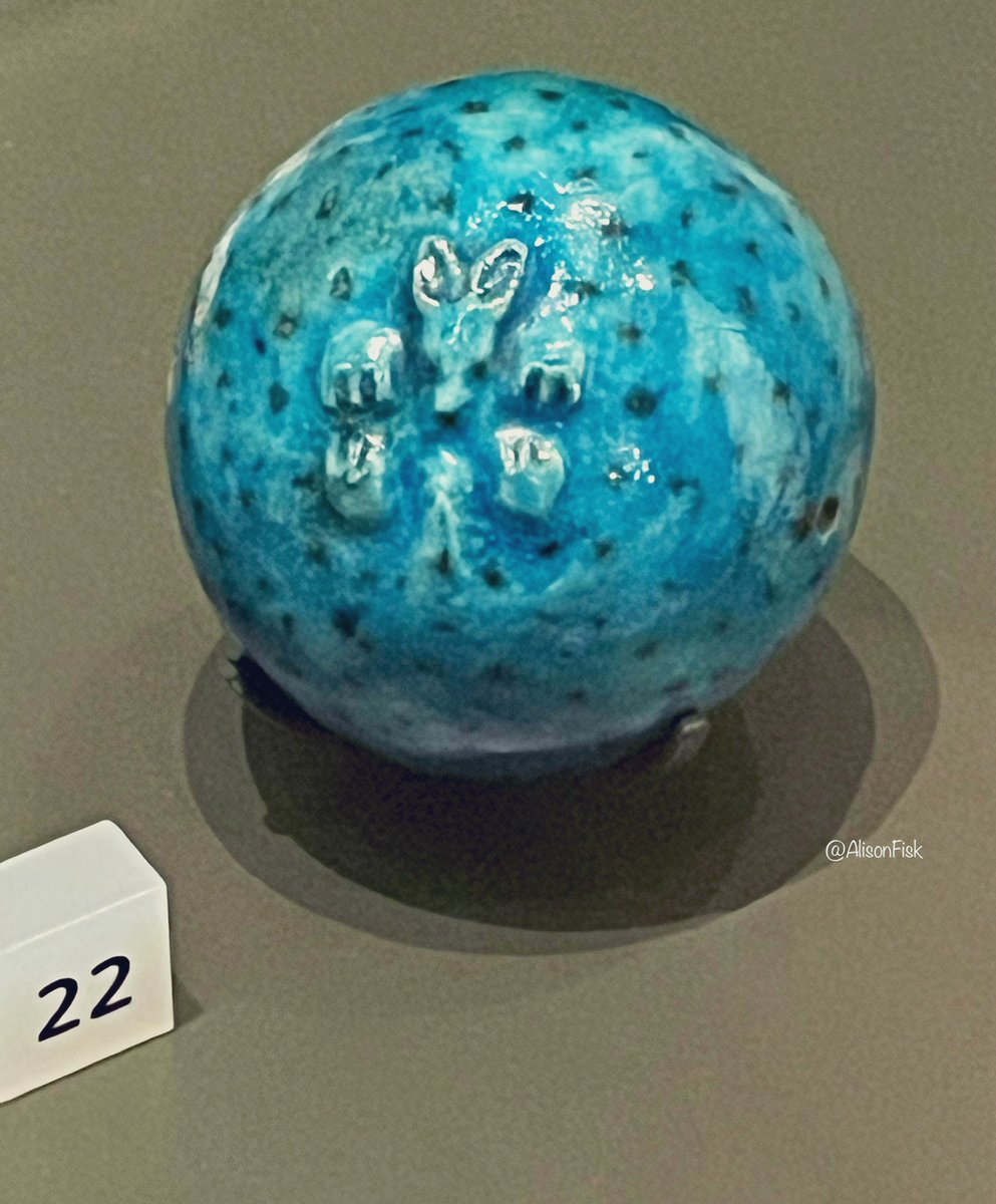 Ancient Egyptian blue faience bead in the form of a hedgehog curled into a ball! 🦔❤️ Middle Kingdom, c. 1985 -1650 BC. National Museum of Scotland. 📷 my own nms.ac.uk/explore-our-co… #Archaeology