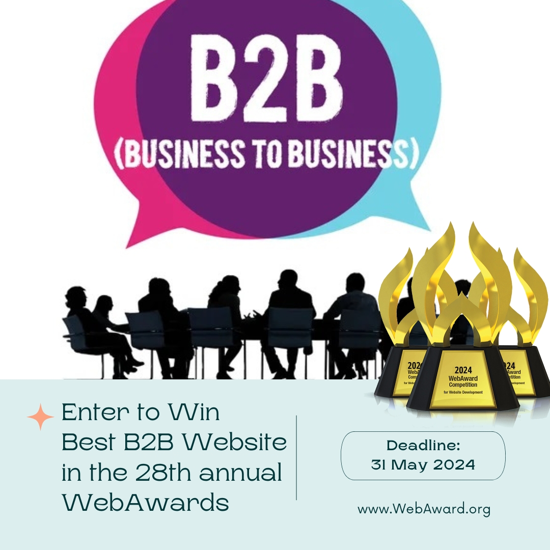 Win Best B2B Website in the @WebMarketAssoc 28th #WebAward for #WebsiteDevelopment at WebAward.org This acclaimed award program honors Web professionals in 86 categories #B2BMarketing #B2BNews #B2Bwebsites #B2BWebDev #B2BAwards #BestB2BWebsite #B2BIndustry #B2B