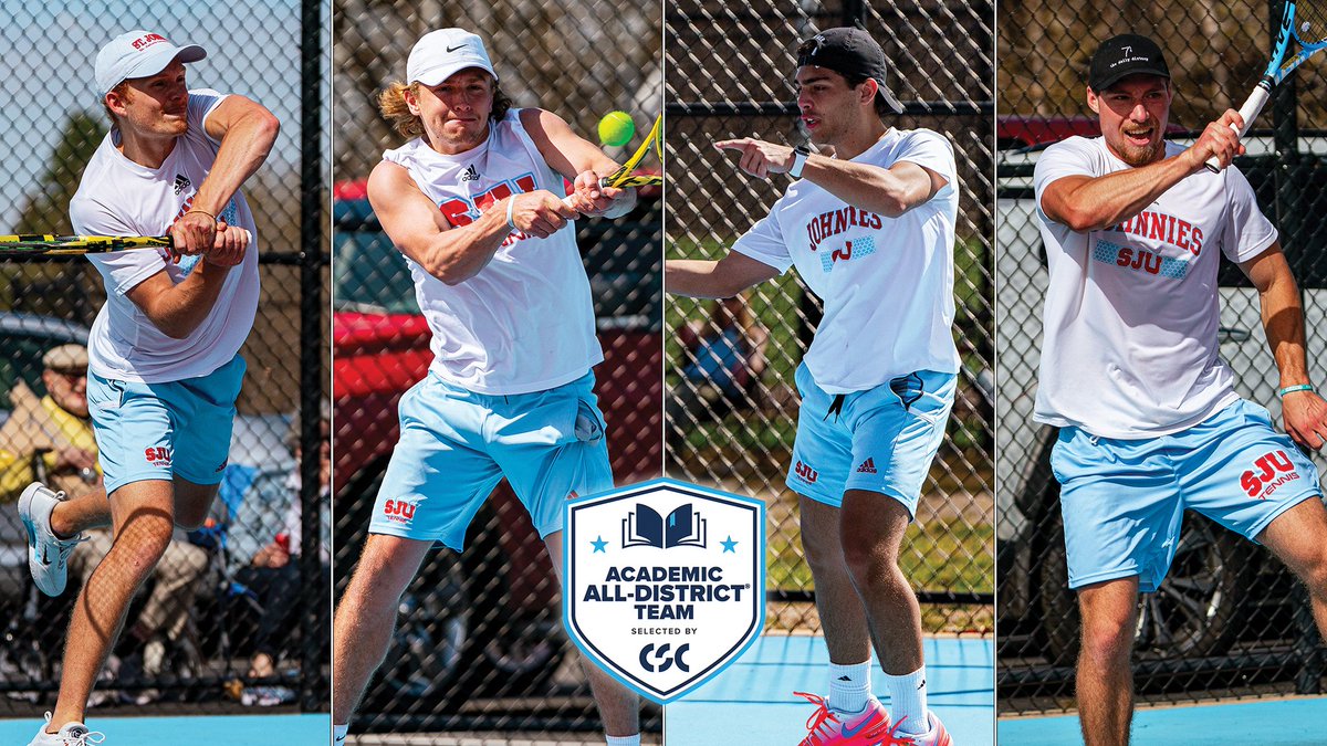 Congratulations to the 4⃣ Saint John's student-athletes who were named to the @CollSportsComm Academic All-District tennis team today! RELEASE: gojohnnies.com/news/2024/5/14… #GoJohnnies #d3tennis