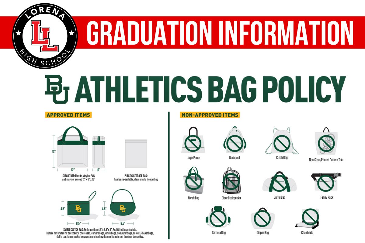 The LHS Graduation Ceremony will be held Friday, May 17 at 7:00 p.m. 🕖 at the Ferrell Center in Waco. Doors open at 6:00 p.m. 🕕 There will be a clear bag policy in place. #TheLeopardWay