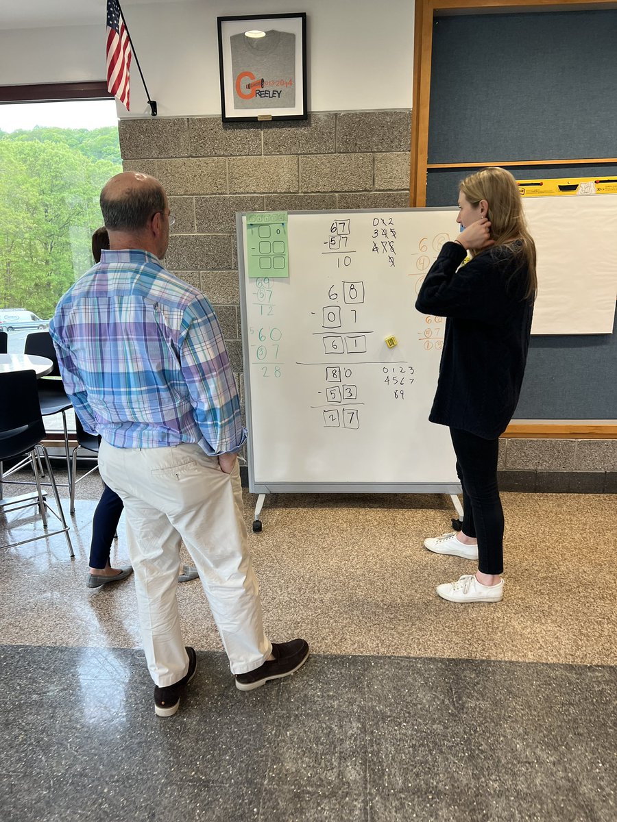 These #elementarymath edus got their #ThinkingClassroom on…*experiencing* the benefits of visibly random grouping & vertical nonpermanent surfaces. 

Sometimes we learn through repetition, others through variation. This sequence of tasks offers a balance of both! #WeAreChappaqua