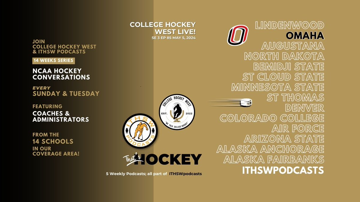 College Hockey Coast 2 Coast Se 1 Ep 46 May 13, 2024

Omaha Week continues; talking more schedule releases, UNLV facing Denver and Colorado College in December, exhibition games and more! Join @CollegeHockeyW @pfh164 @OmahaHKY @TheNCHC 
podbean.com/ew/pb-e8ucc-16…