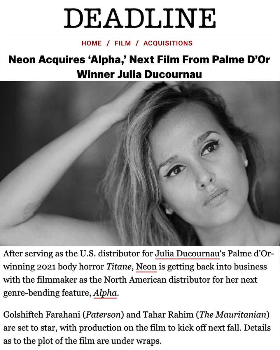 ALPHA. A new film by TITANE director and Palme d'Or winner Julia Ducournau. Coming soon.