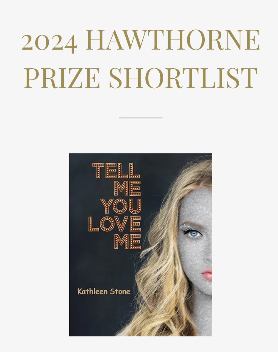 Overjoyed to learn that Tell Me You Love Me has made the short list for The #AmericanWritingAwards Hawthorne Prize!

The Hawthorne Prize is an elite writing award in honor of renowned American novelist Nathaniel Hawthorne.

So humbled. 🌿

#NathanielHawthorne #HawthornePrize