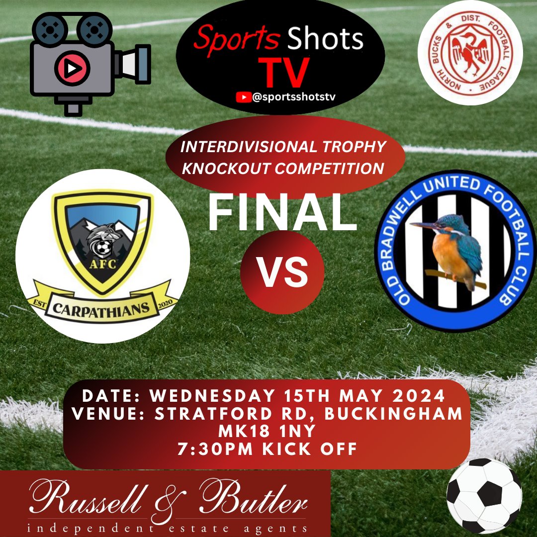 SPORTS SHOTS 🎥🎥

Coverage coming from @CarpathiansAFC vs @OBUFCDev in the North Bucks & District League Interdivisional Trophy Final.

Match highlights to follow....

#football #nonleague #cupfinal #final #nonleaguefootball #northbucks #afccarpathians #oldbradwellunited