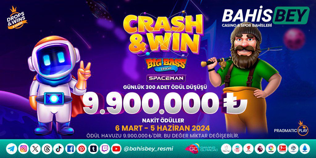 bahisbey_resmi's tweet photo. ⭐️Bahisbey'de Big Bass Crash ve Spaceman oyunlarında geçerli olan Crash&amp;Win turnuvası.🎆
⭐️Nakit ödüller 9.900.000 TRY🎆

🕰Başlangıç Tarihi: 06.03.2024
🕰Bitiş Tarihi: 05.06.2024

BAHİSBEY - https://t.co/WytaGkwzLd https://t.co/pCKoP6WuSl