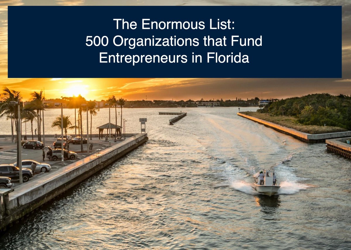 WunderSpot's tweet photo. The Enormous List: 500 Organizations that Fund Entrepreneurs in Florida. 

https://t.co/ETrJt1Ajea

#innovation #entrepreneurlife #startuplife https://t.co/wDEl1zkDkq