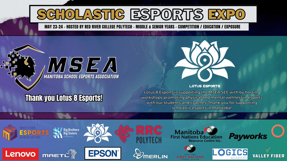 A huge part of a successful #EsportsEDU program is physical and mental wellness. A clear thinking esports athlete is a successful one. Our partners at @Lotus8Esports are industry leaders in this realm. Thank you for supporting #Manitoba students in scholastic #EsportsEDU #MSEA_gg