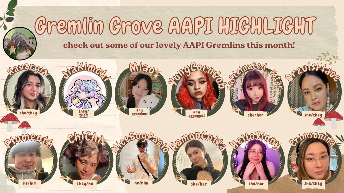 Happy AAPI Heritage Month from the Gremlin Grove! 🩷 Please join us in uplifting and supporting our amazing AAPI creators this month (and always)! ✨🍄
