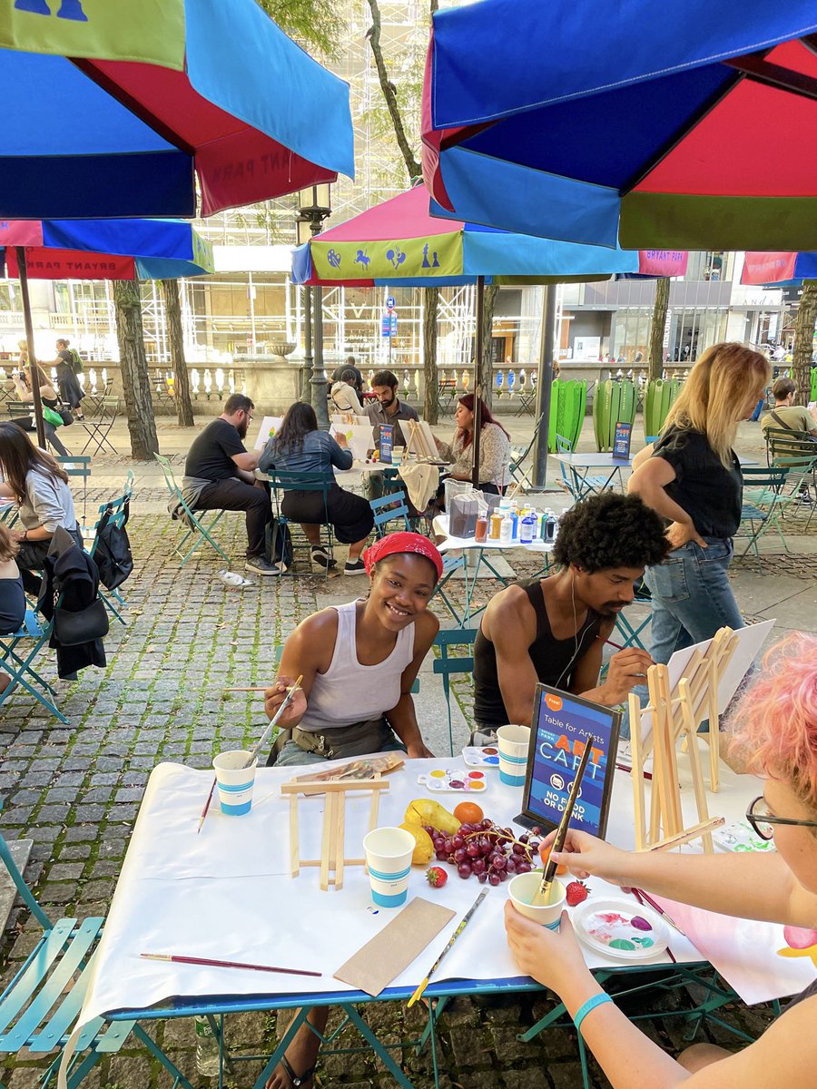 Indulge your artistic side 🎨! TODAY at 4pm is our Abstract Water Color Greeting Card workshop ✨. Find this workshop at the Art Cart located on the north end of the Upper Terrace across from the Bryant Park Cafe 💚. Tap for more info: bryantpark.org/calendar/event…