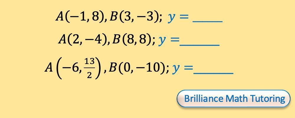 ✍🏾 Find the #equations of the lines connecting points A and B.

#MathTutor #education #success #ElementarySchool #MiddleSchool #HighSchool #college #university #homework #GED #SAT #ACT #coordinates #cartesian #graph #algebra #SlopeIntercept #slope #intercept