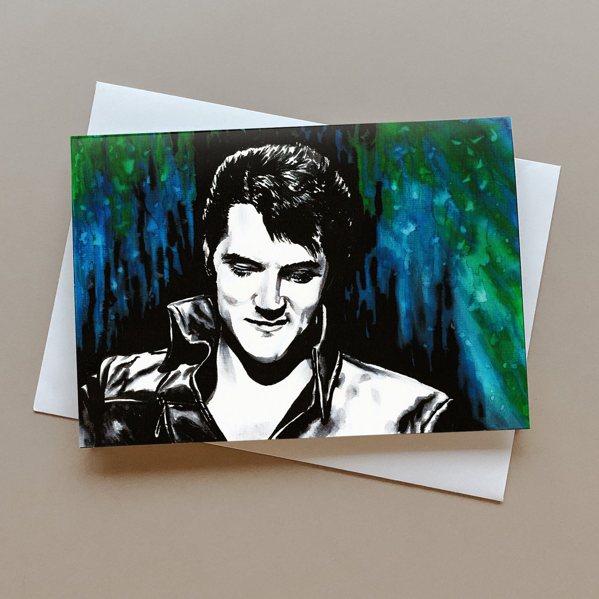 Elvis Presley greeting card, King of Rock and Roll, Rock Music card, Elvis birthday card, Gift for Elvis fans, personalised card, Elvis card tuppu.net/7cb6b3e5 #Artwork #GiftIdeas #GreetingCards #PersonalisedCard