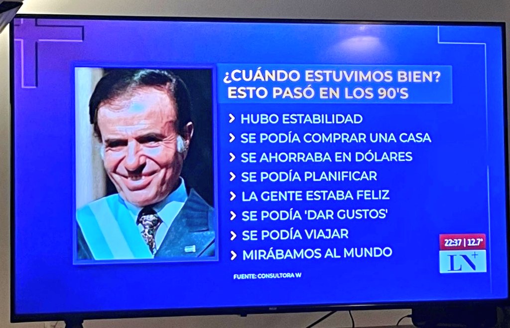 fahsbender125's tweet photo. La necesidad de instalar al menemismo como relato histórico de la felicidad es un insulto a los argentinos. A Disney lo vi en las fotos de los demás, los que salieron ganando mientras tantos perdían. https://t.co/MeZ7f1hr43