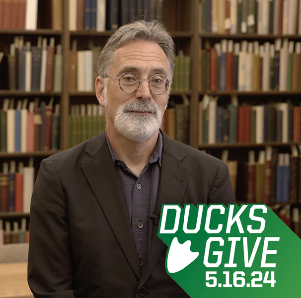 #DucksGive is tomorrow! Give in honor of Paul Peppis who will retire in June after an esteemed career as @UOEnglishDept prof. and dir. of @uo_humanities He has been a champion for the humanities @uoregon ducksgive.uoregon.edu/ohc