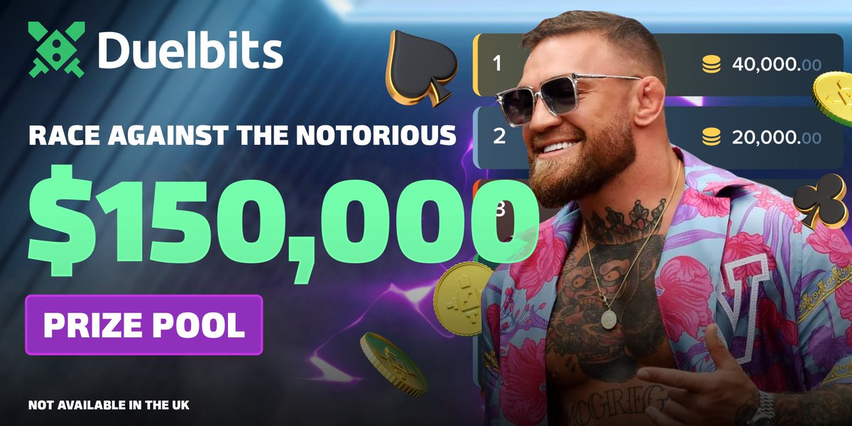 🎁 Come take part in the Race Against The Notorious Tournament where you could win HUGE rewards from a $150,000 prize pool right here: duel.bz/notorious 🔥RT, Like and reply “Duelbits are taking over” for a chance to win one of five $100 prizes! .com users only!
