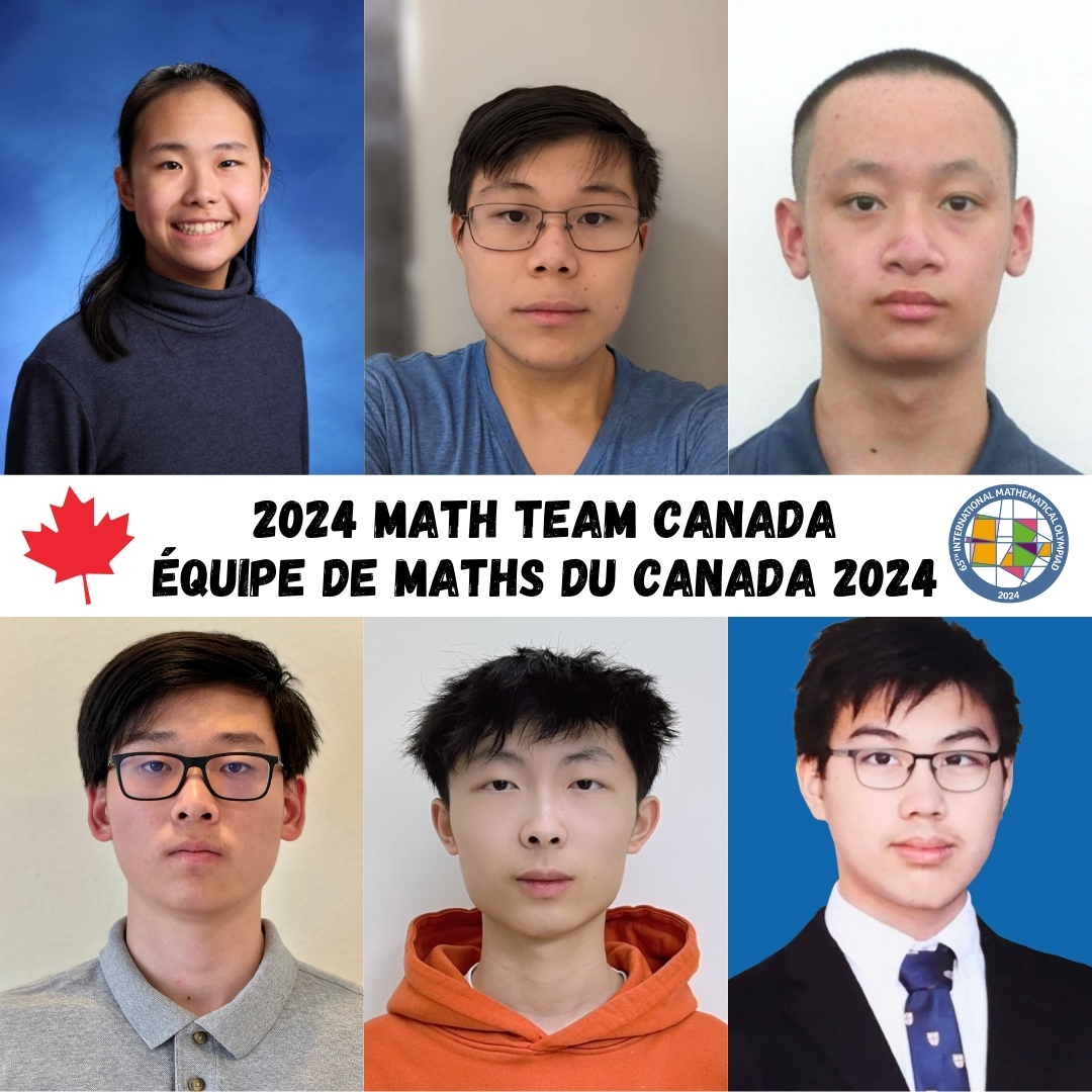 The CMS is excited to unveil the 2024 Math Team Canada! Read the media release: cms.math.ca/news-item/imo-… La SMC est fière de dévoiler l'Équipe de maths du Canada 2024! Lire le communiqué : smc.math.ca/news-item/omi-…