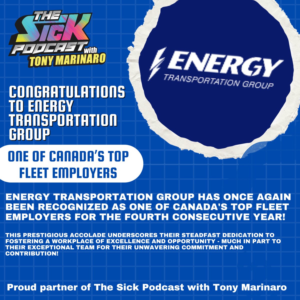 Congrats to our proud partner for this SICK accomplishment! #thesickpodcast @TonyMarinaro