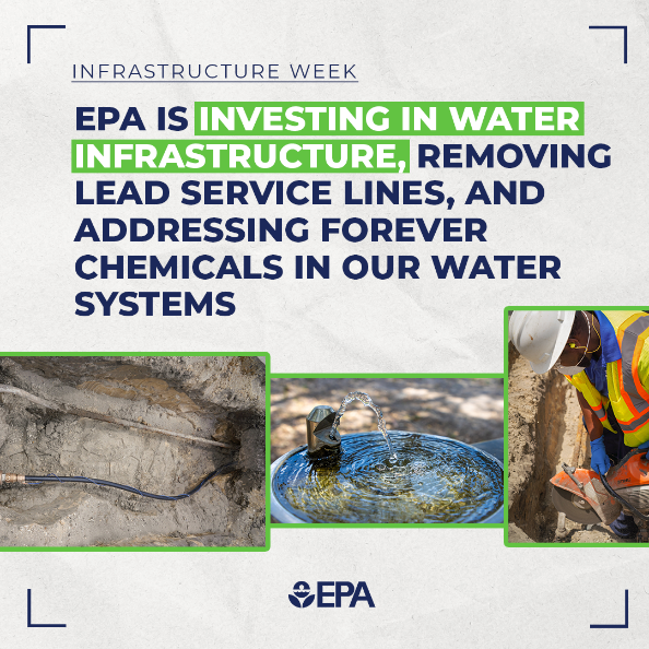 Everyone deserves access to safe, reliable water - that’s why the EPA is working hard to replace lead pipes, strengthen wastewater infrastructure, and restore bodies of water. $13 billion of Bipartisan Infrastructure Law funding is making a big difference! 💧 #InfrastructureWeek