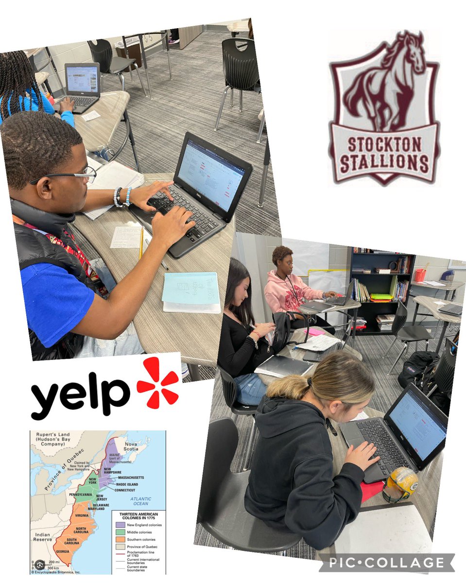 Shout out to @StocktonCISD @SJH_UShistory! This class is creating a Yelp! Review of one of the original 14 colonies- reviewing key concepts through a different point of view, while learning how to create digital content for a wider audience! @CISD_Connects @CISDSS