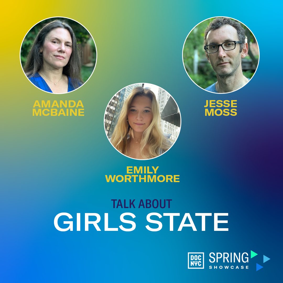 Spring Showcase kicks off with a FREE online screening of GIRLS STATE, followed by a Q&A w/ the filmmakers. The film will also have an in-person screening at @IFCCenter on 6/12 + live Q&A w/ @djessemoss & more. 👉 RSVP by 5/16 at 11 am ET to watch: docnyc.net/girls-state/