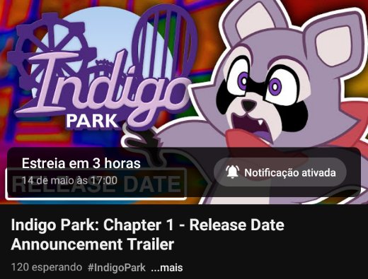 Não perca!!

Hoje terá a estreia da data de lançamento do capítulo 1 de indigo park em um novo trailer!!

Horário: 17:00 

#IndigoPark