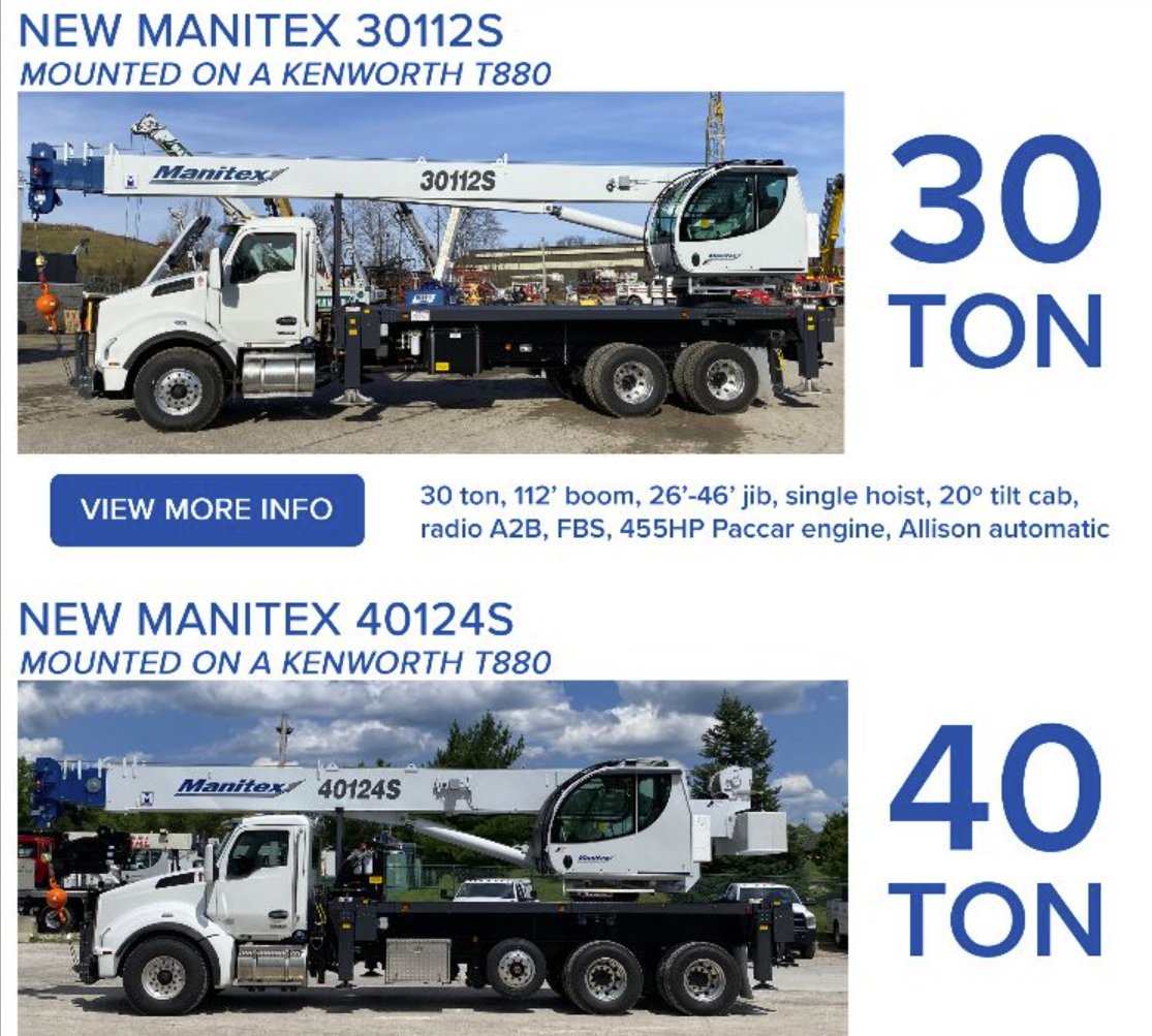 NEW 30-65 TON BOOM TRUCKS AVAILABLE NOW cranenetwork.com/blasts?id=0b58… #BOOMTrucks #TruckCranes #CraneSales #CranesforSale #Lifting #Rigging #CraneNetwork #Cranes #ManitexCranes #ExactCrane