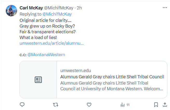 MichifMcKay's tweet photo. @MontanaWestern GG Jr is not Chippewa. Michel Gray is the grandson of Legend Kwarakante #MichelBand. If Gray grew up on Rocky Boy, there is no documentation to 'BACK IT UP'!
◀️🧐Tweet with link.
🔼▶️🧐Screenshot from article.
🔼◀️🧐BIA Copy of Ancestry from FOIA.
#LittleShellTribe https://t.co/qFrk5TWEpu