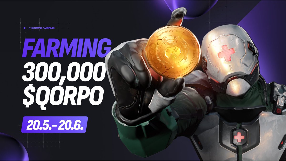 NEW REDEFINED FARMING FULLY LAUNCHING ON MAY 20TH Warriors, we have allocated 300,000 $QORPO for this farming season. This time, we introduce several upgrades to ensure you enjoy it to the fullest. THE PRIZE POOL WILL BE DIVIDED INTO THREE SEPARATE PARTS: 1. 250,000 $QORPO…