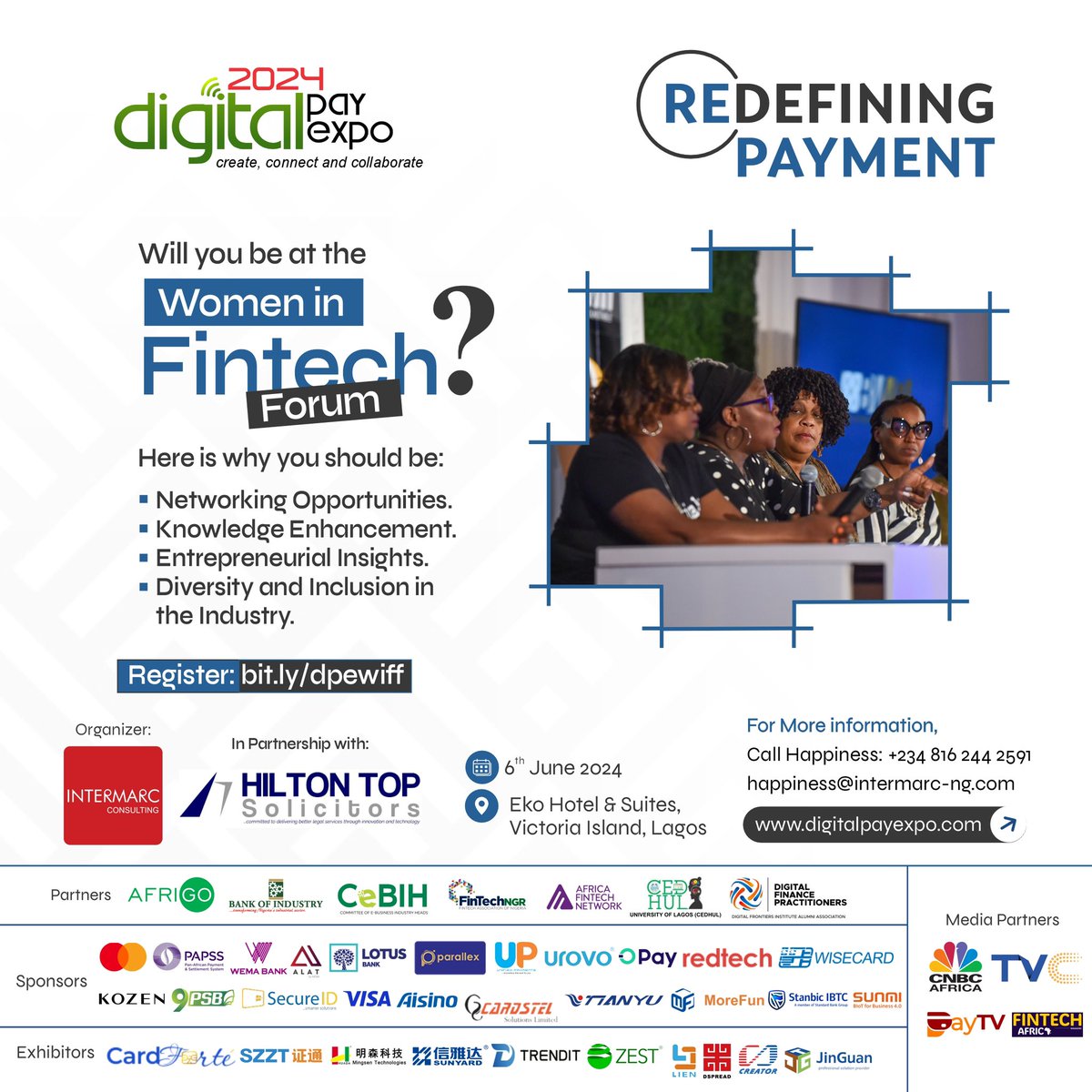 Get ready to be inspired by industry leaders and changemakers who are shaping the future of fintech!
This forum is scheduled to take place on June 6 at the Eko Hotel and Suites. Click on this link to register: bit.ly/dpewiff